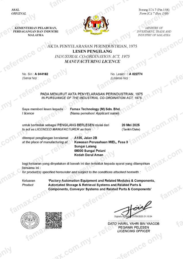 2nd Manufacturing Licence – reference copy 2nd Manufacturing Licence – reference copy